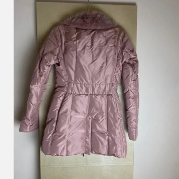 Roberto Cavalli pink silk mink trim, silk coat size 40 US4 - Picture 2 of 5